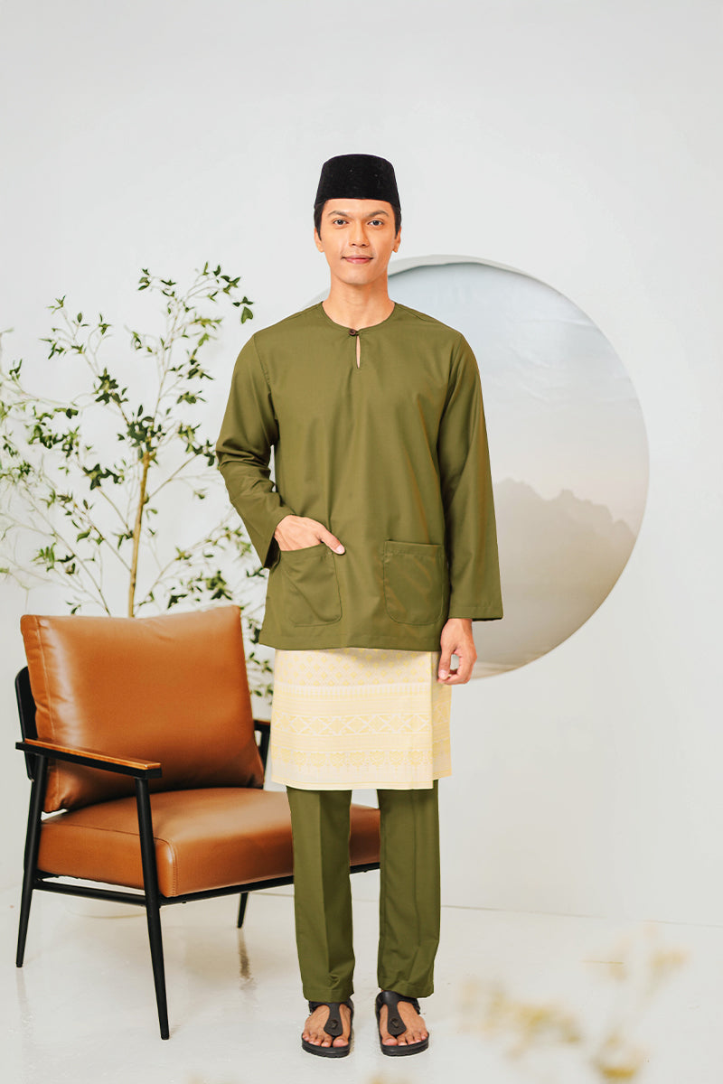 BAJU MELAYU BUDI 01 - Olive Green