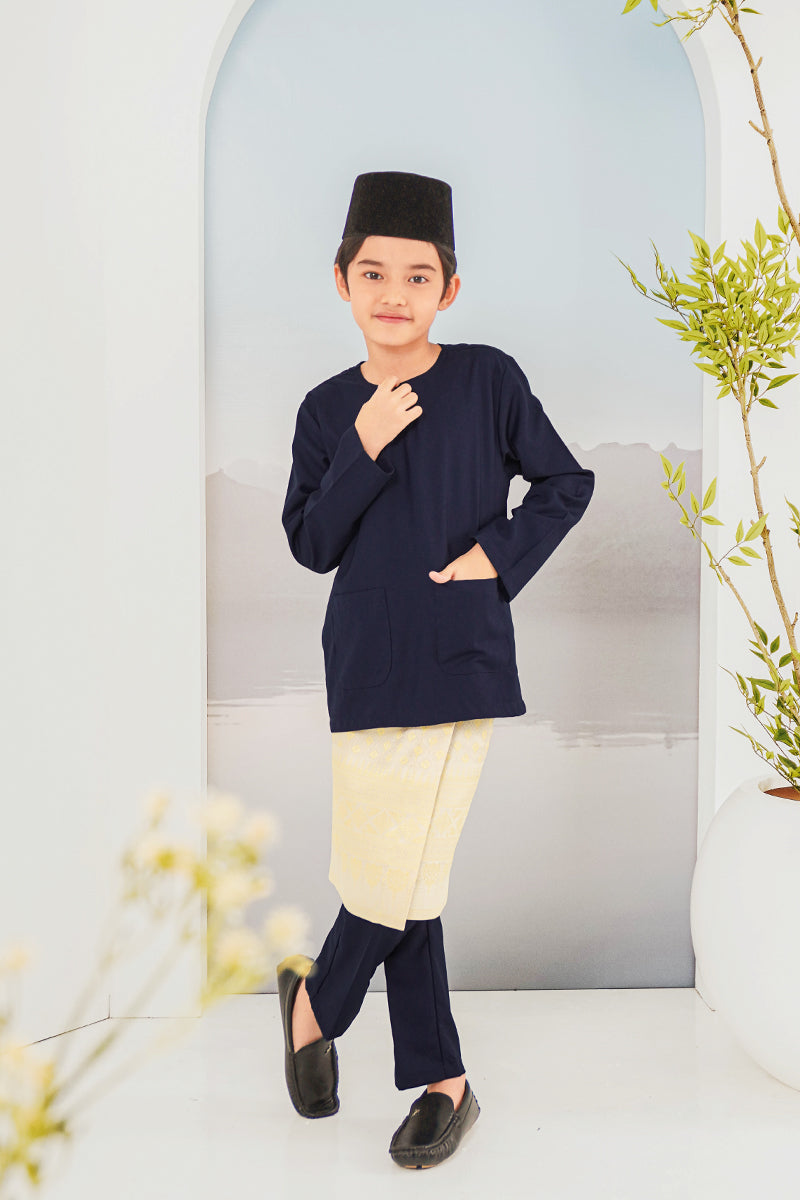 BAJU MELAYU BUDI 05 KIDS - Navy Blue