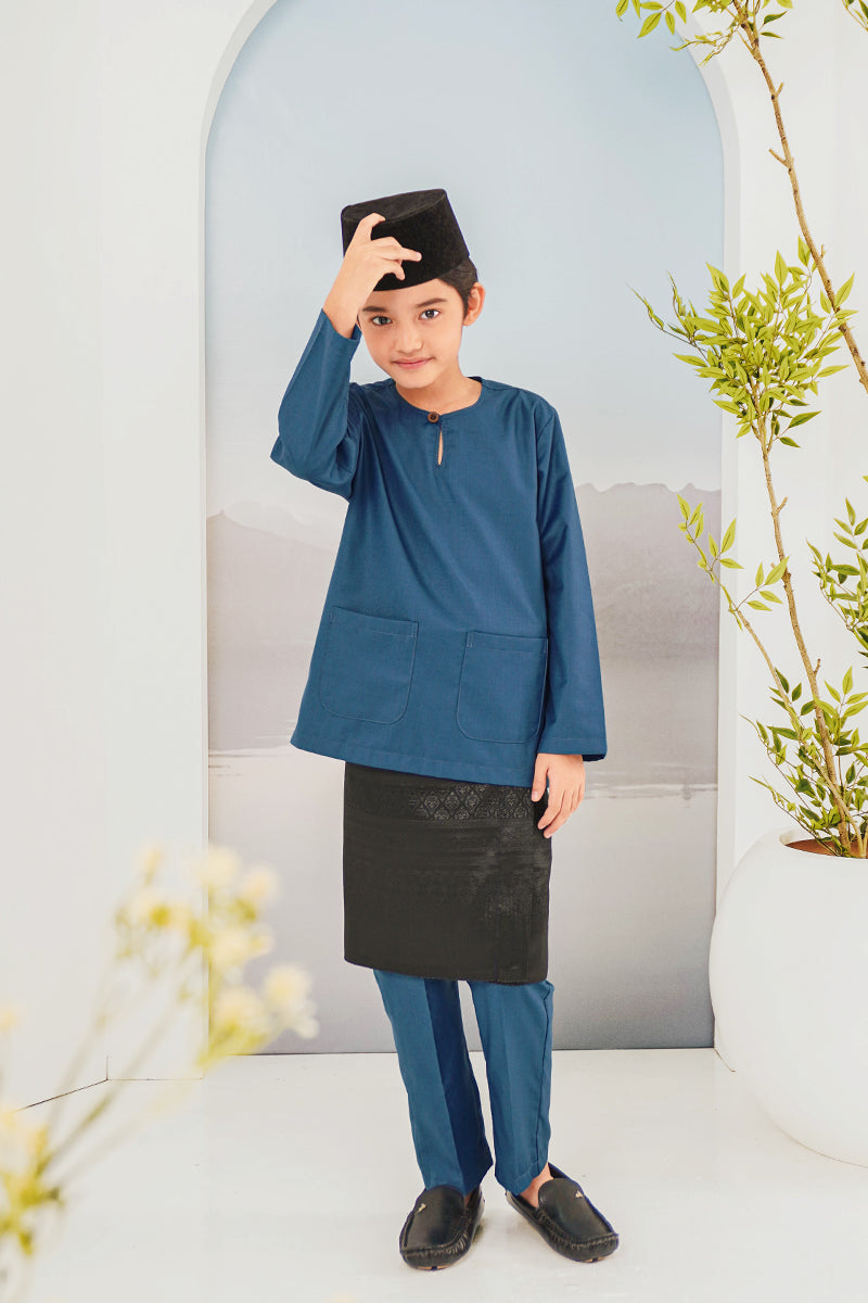 BAJU MELAYU BUDI 06 KIDS - Teal Blue
