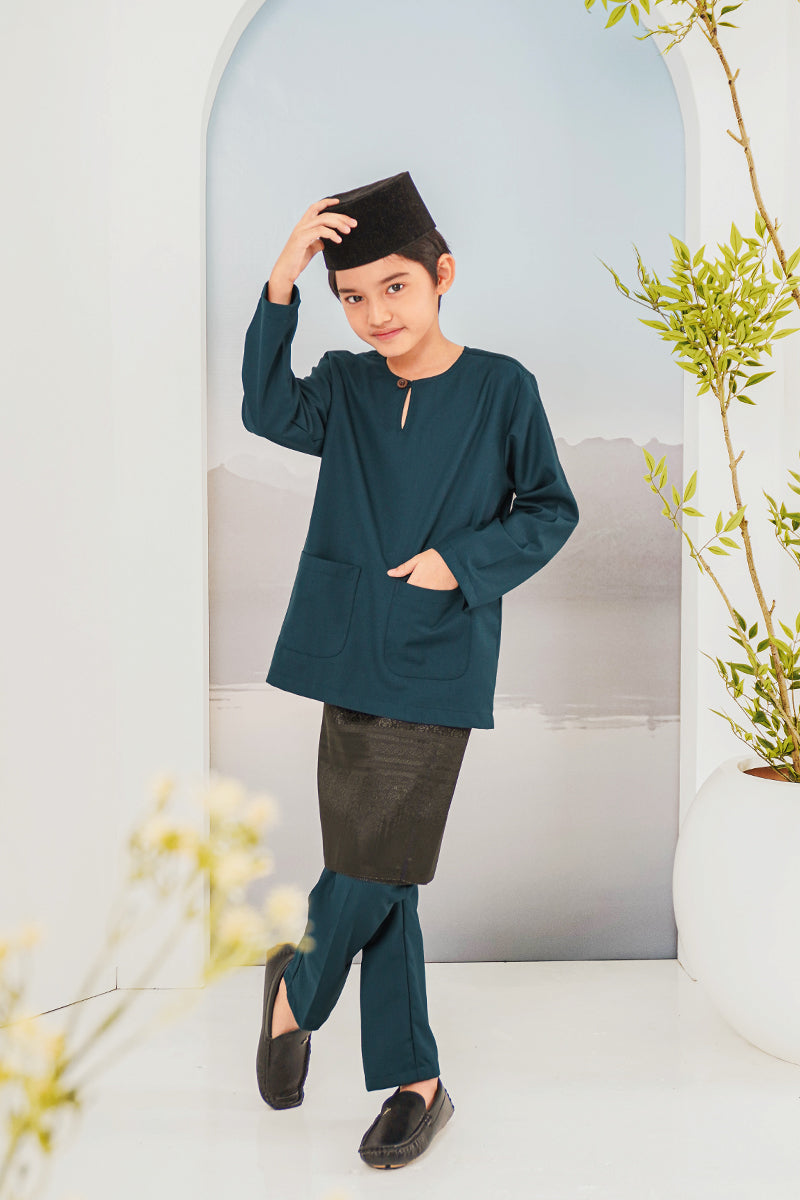 BAJU MELAYU BUDI 07 KIDS - Teal Green