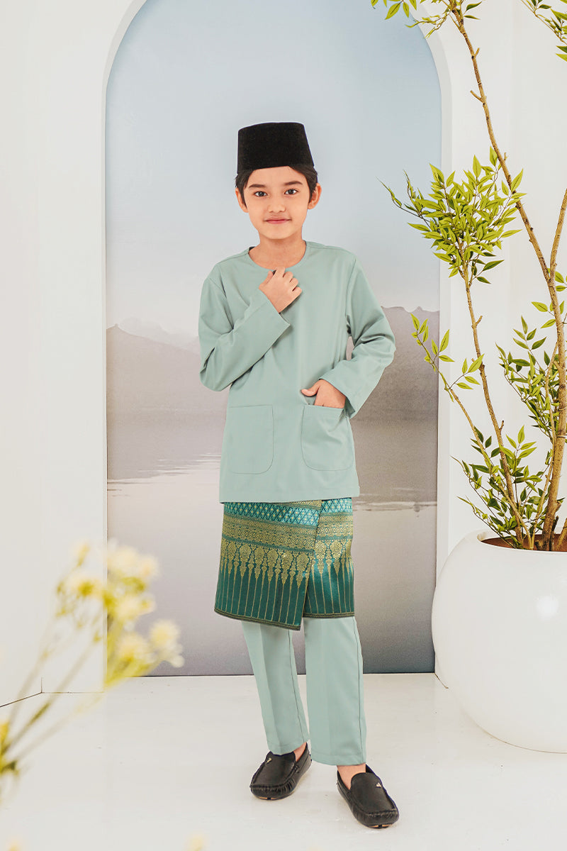 BAJU MELAYU BUDI 11 KIDS - Sage Green