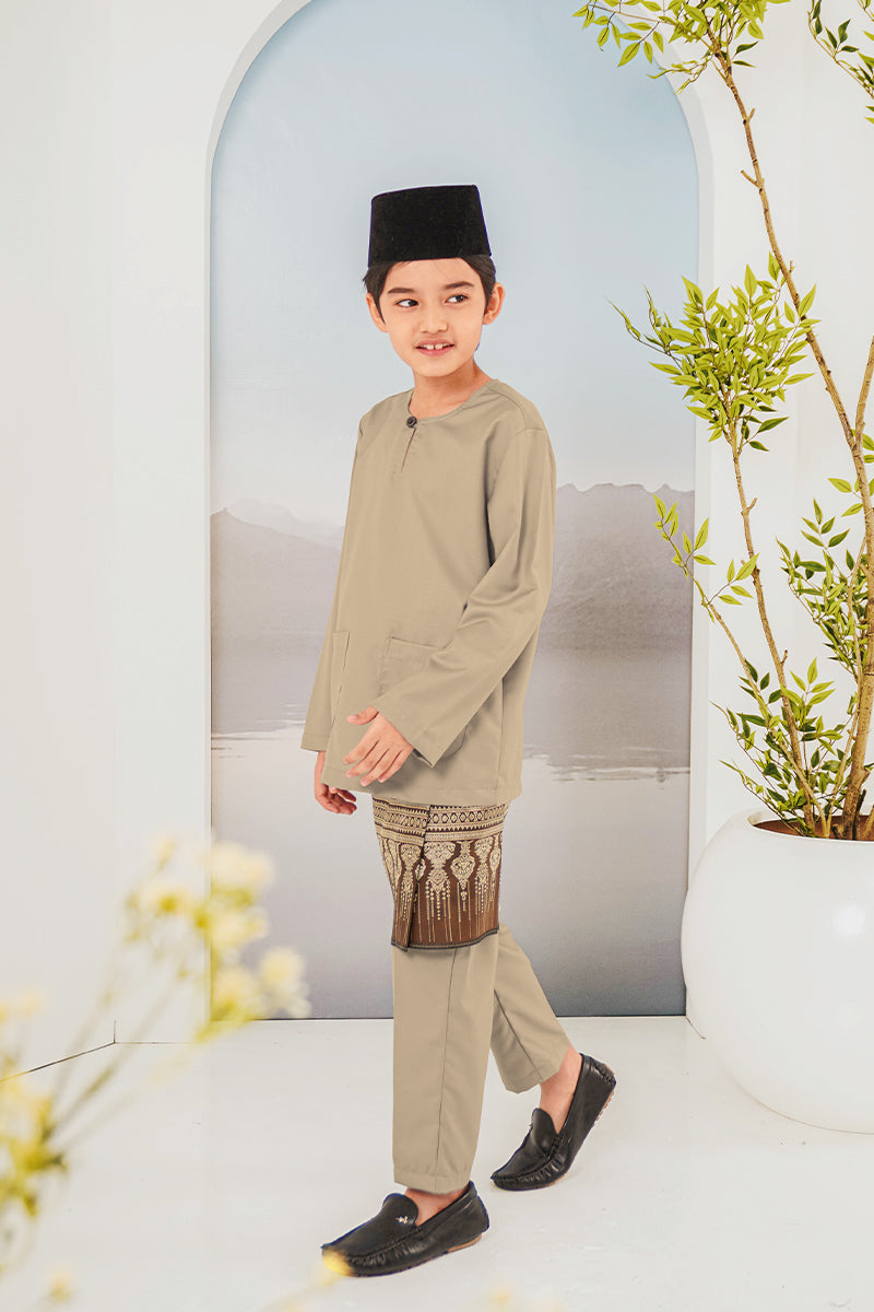 BAJU MELAYU BUDI 12 KIDS - Pale Khaki