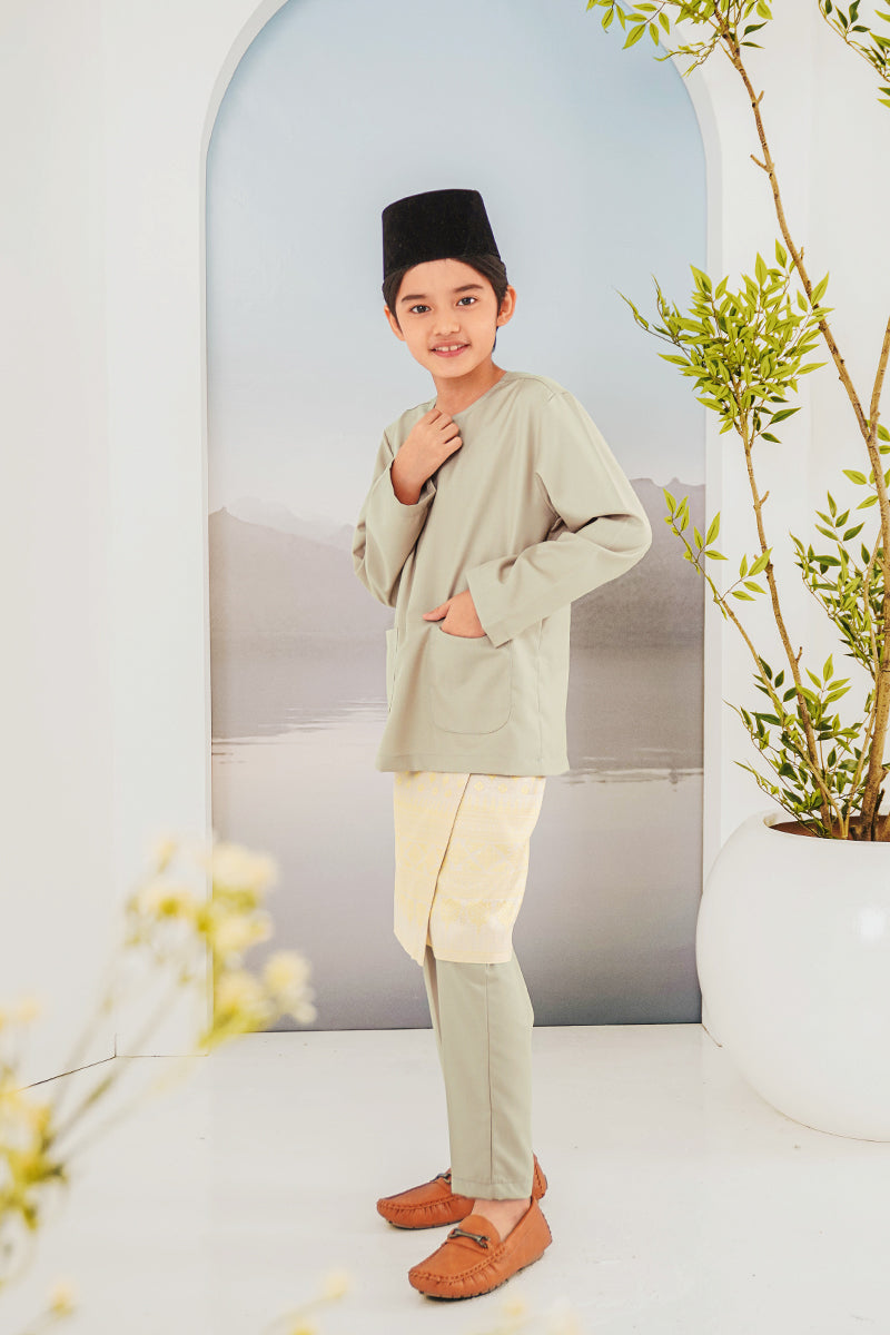 BAJU MELAYU BUDI 13 KIDS - Smokey Taupe
