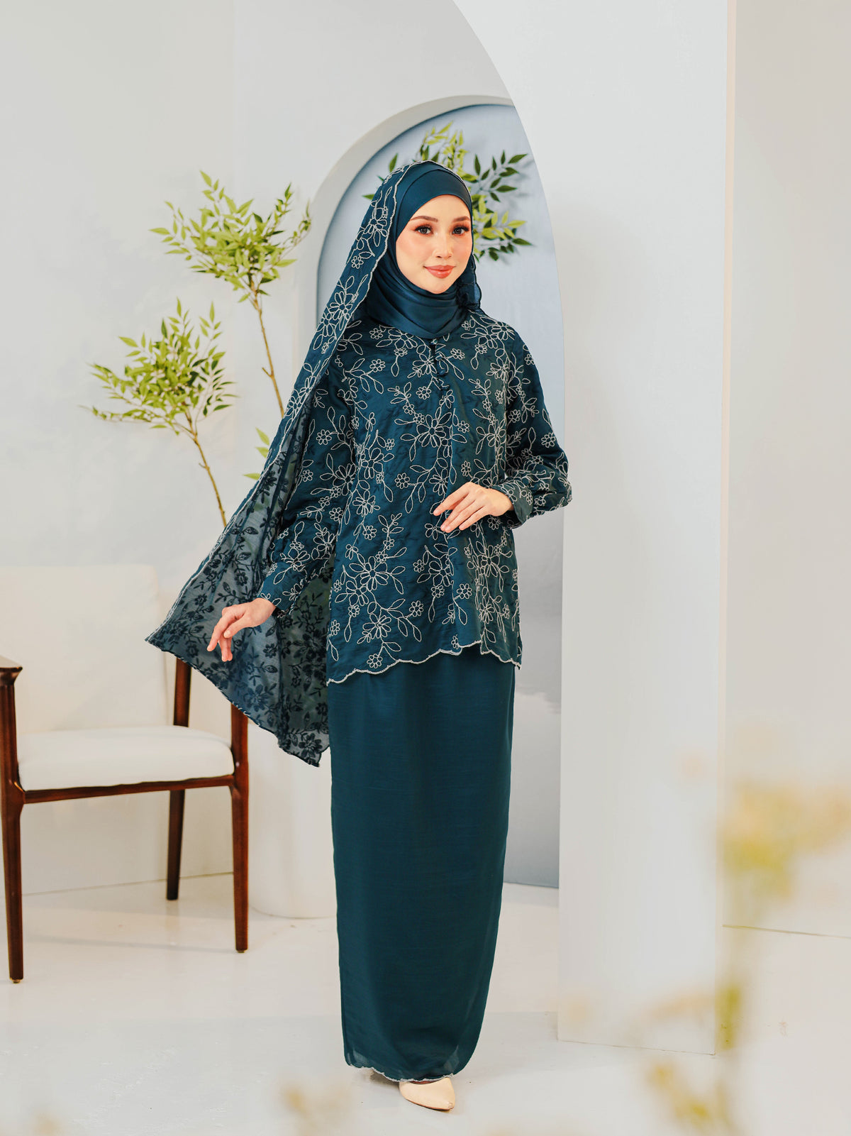 KAPAS CAHYA 03 - Teal Green (Selendang Included)