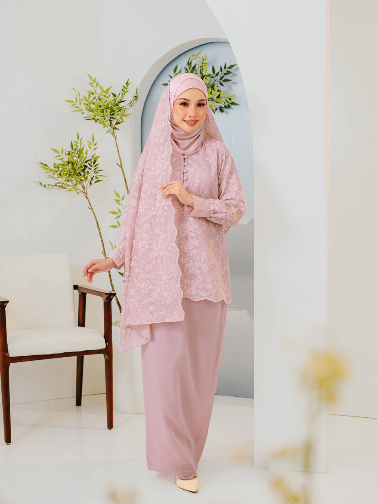 KAPAS CAHYA 05 - Pale Rose (Selendang Included)