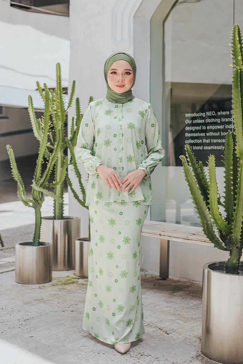 DAILY KURUNG FELORA 04 - Pastel Green