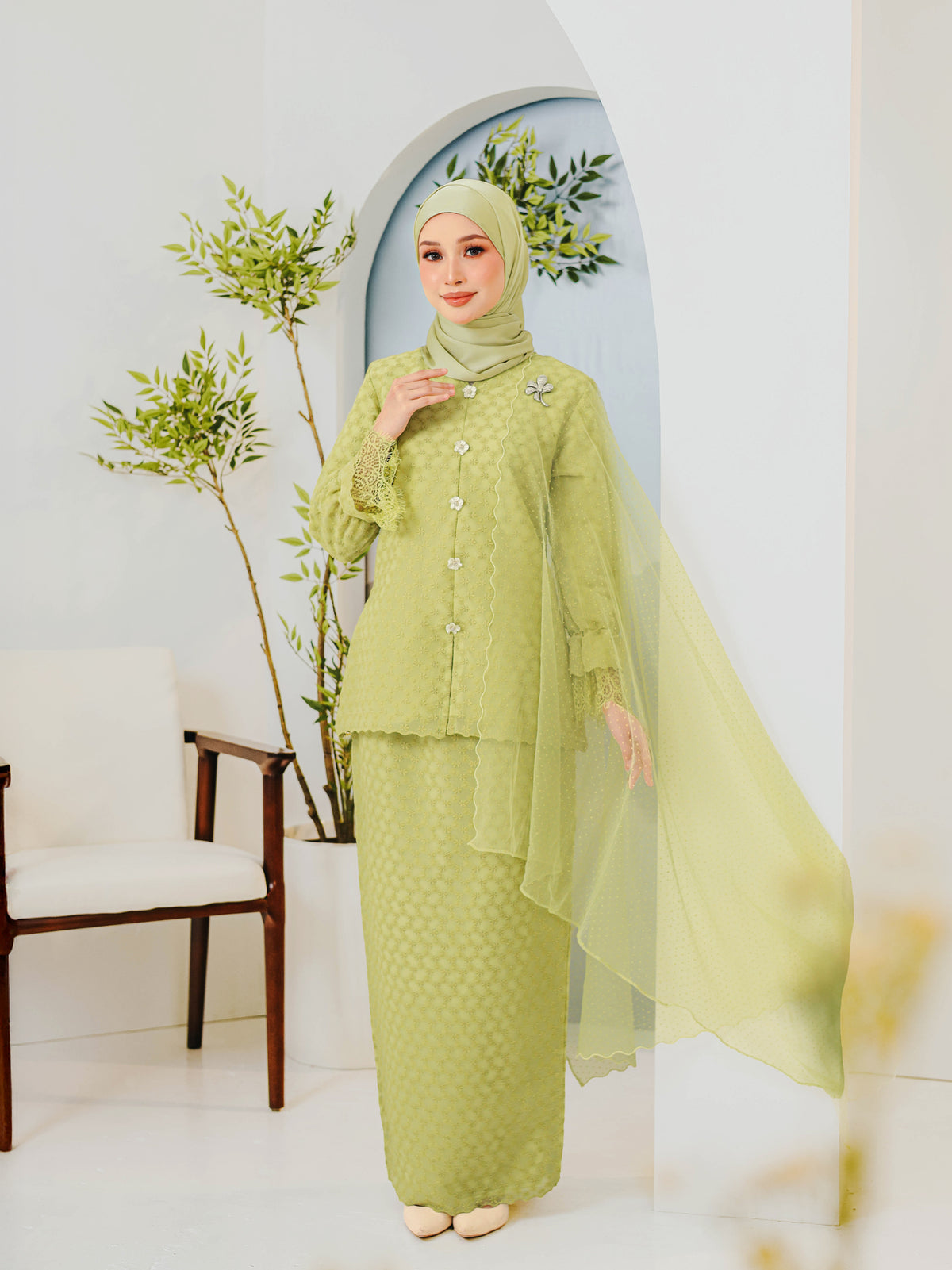MANES WANGI 05 - Lime Green (Selendang Included)